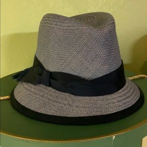 Navy and powder blue hat